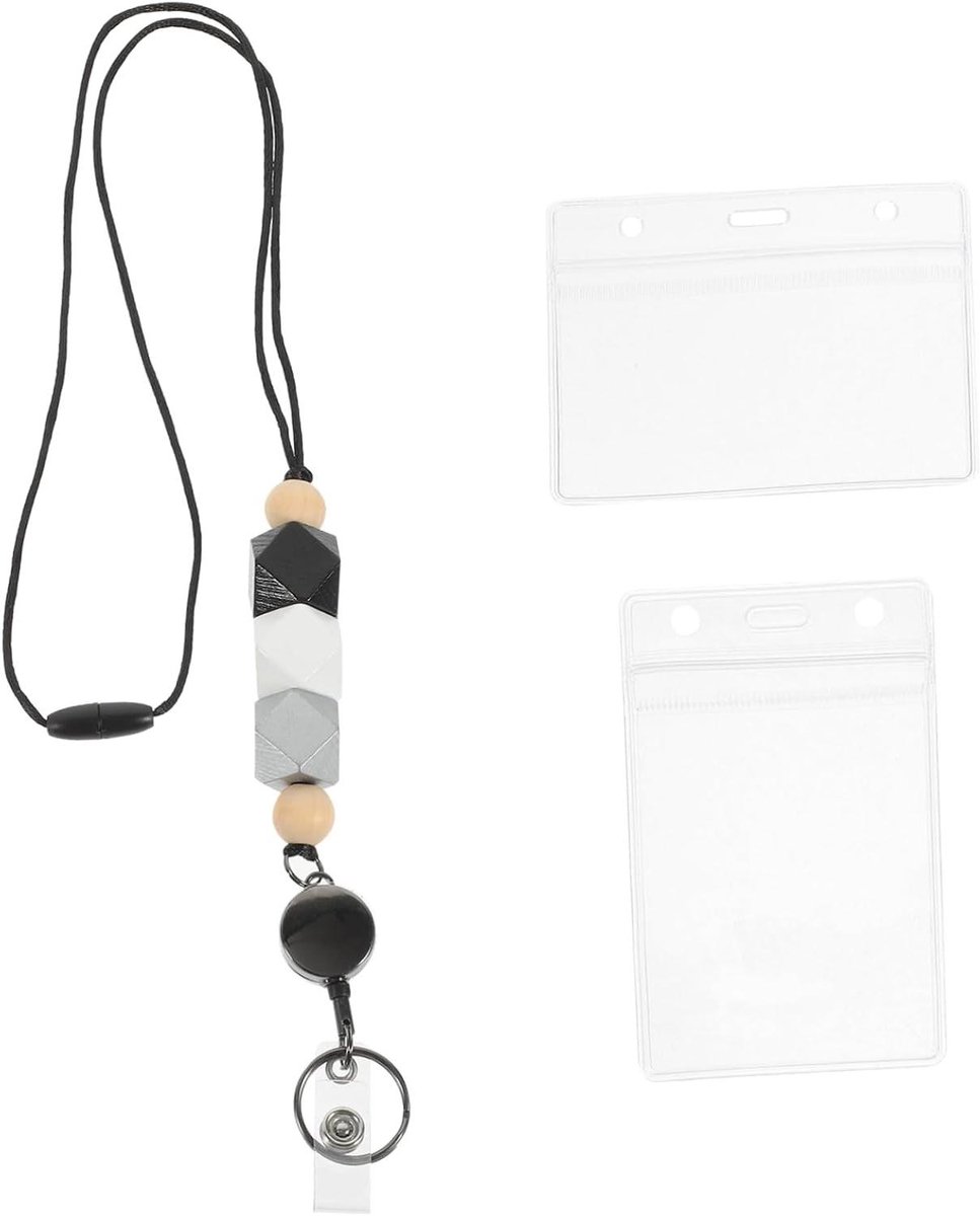 Badgehouder - Kaarthouder Lanyard - Identificatie Tonen - Intrekbaar Koord - 112 x 68 cm - Transparant