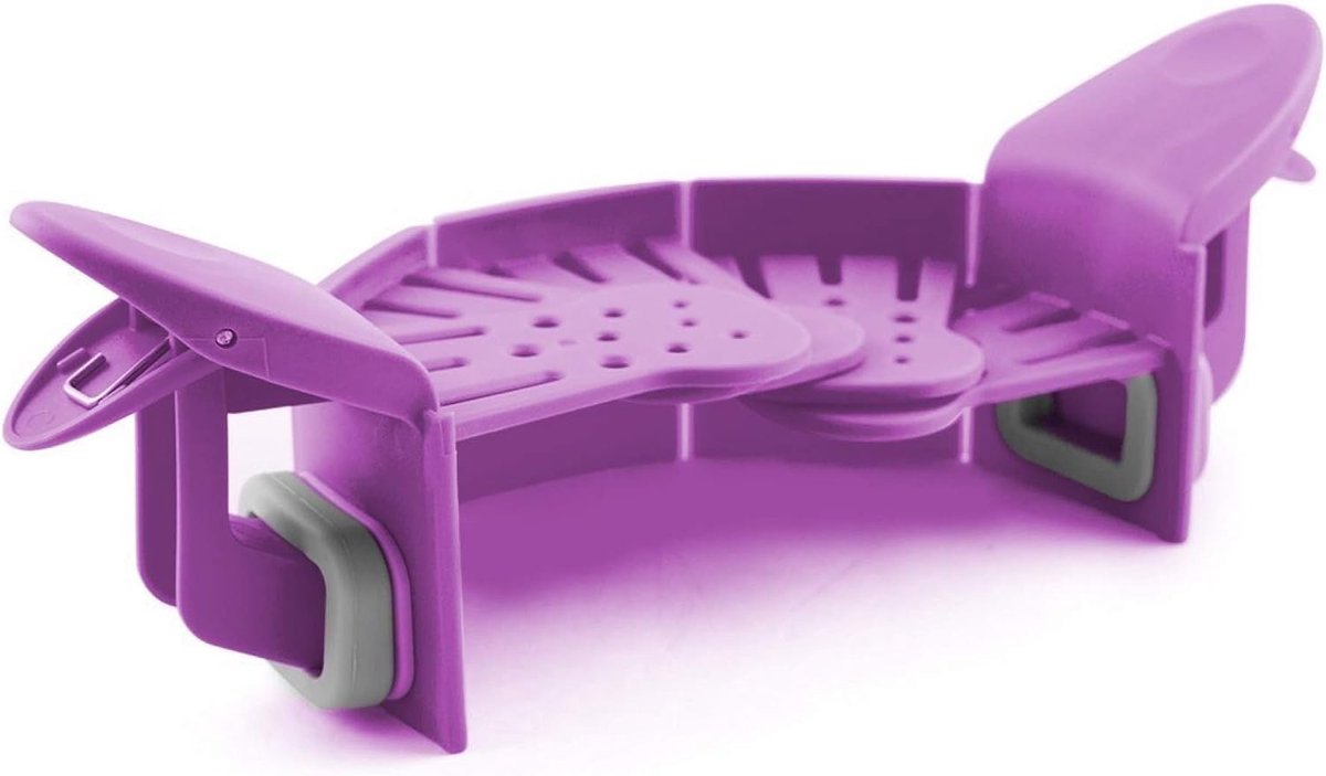 Clip Silicon Cook Zeef, Clip On Silicone Vergiet, Opvouwbaar Gemakkelijk op te bergen, Keuken Stam Zeef past op alle kommen en potten (paars)