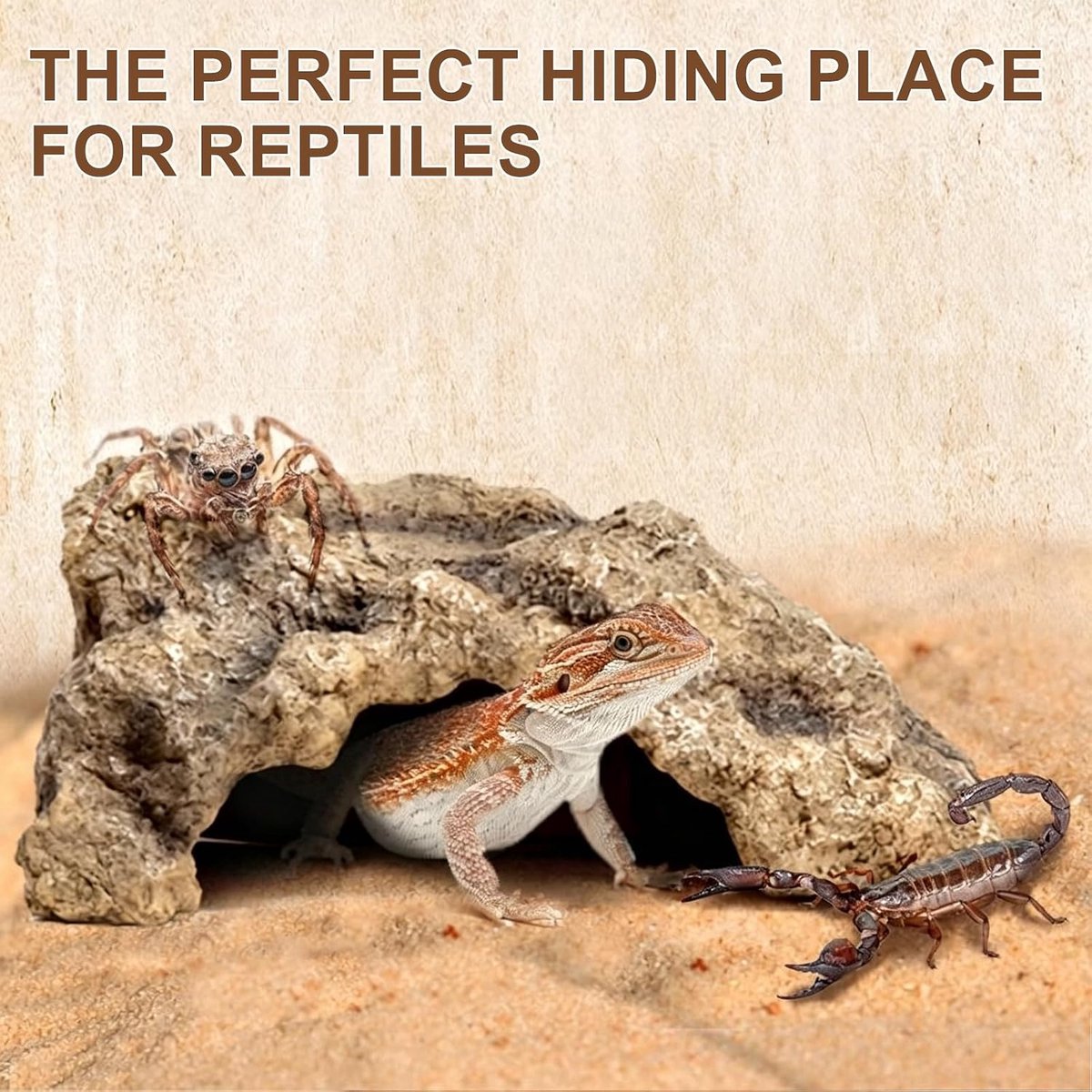 reptielenverstop, holletverstop, decoratief aquarium, decoratieve hol, ornament voor kleine hagedissen, slang, schildpad, kikker, amfibieën, kleine verstophol, baarddraak
