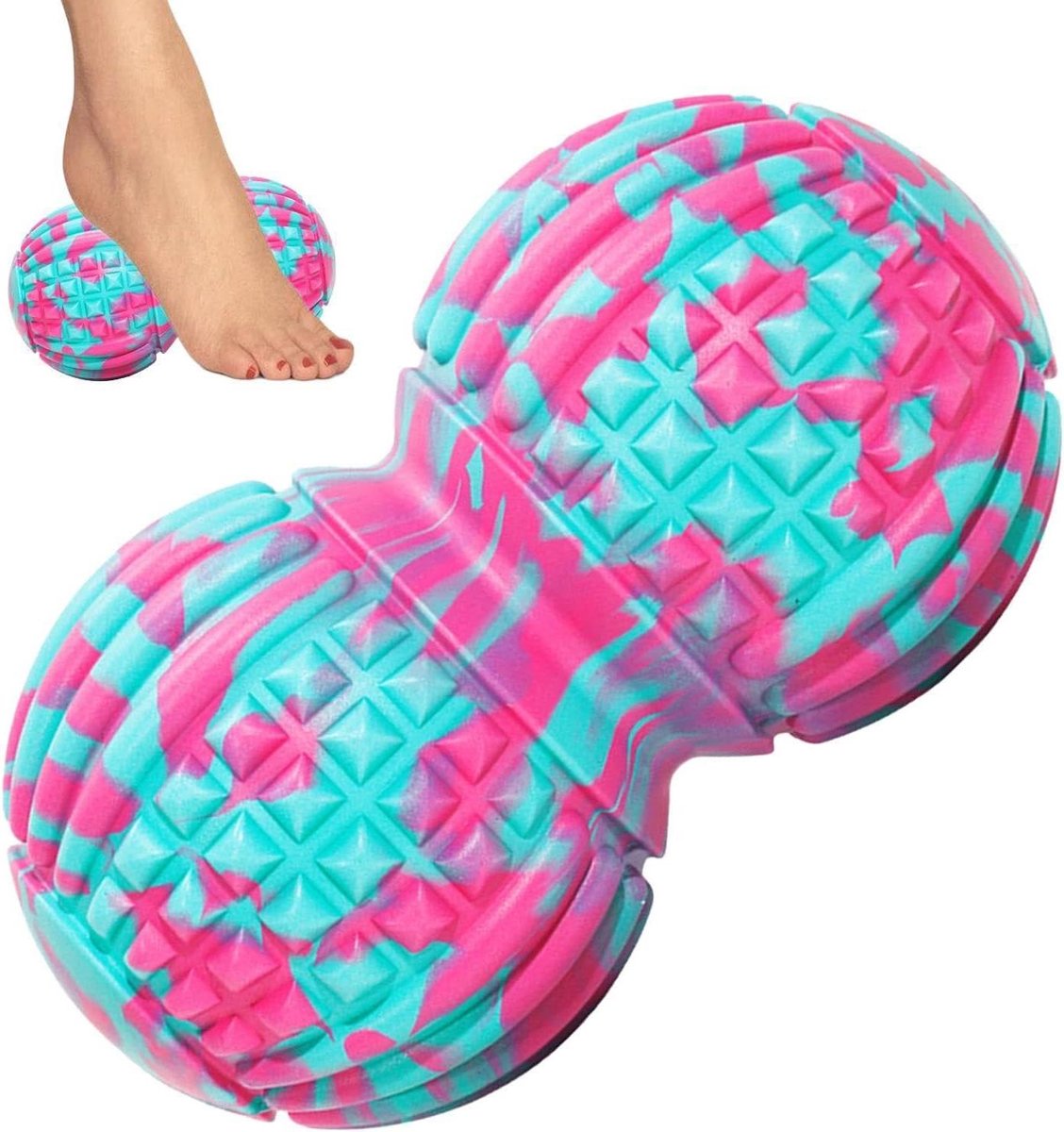 Massagebal - Triggerpoint bal Spierbal - Spierherstel - Getextureerd oppervlak - 12.3 cm - Blauw