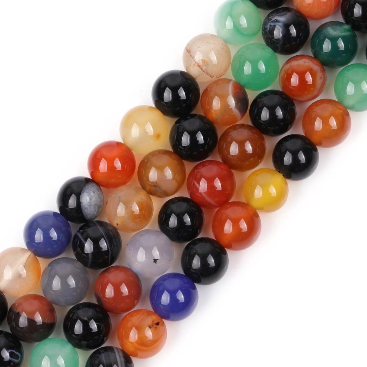 10mm Multi-Color Agaat gladde ronde edelsteen halfedelstenen losse kralen voor sieraden maken 15''