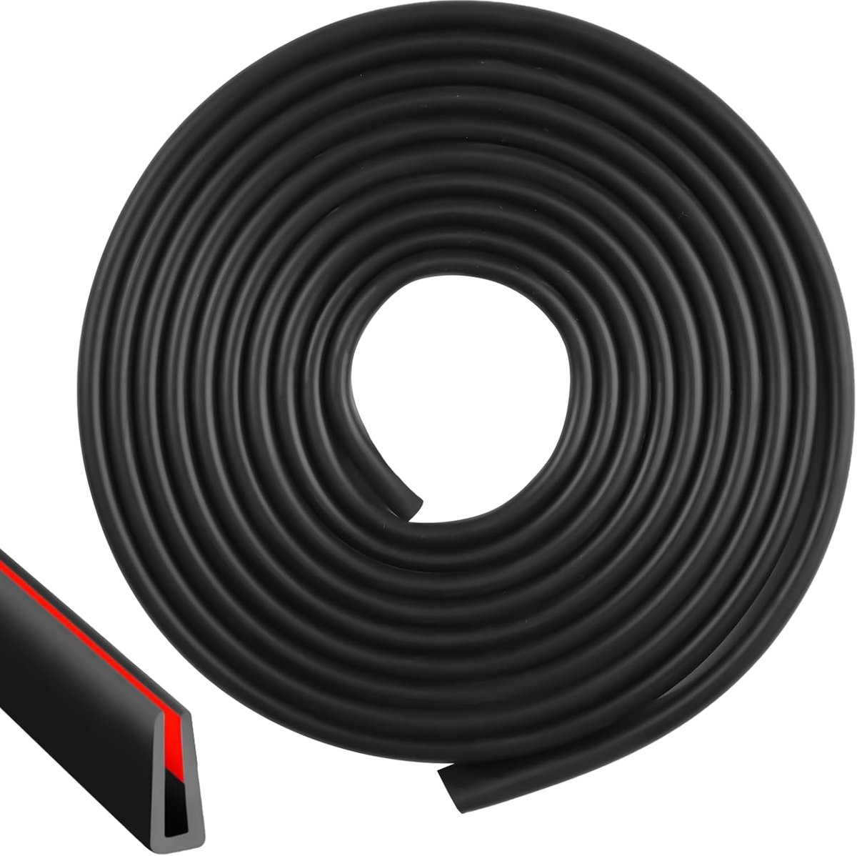 3 Meter Randbeschermingsprofiel Zelfklevend voor Auto's, Metaal, Ramen | 1.6mm Rubberen Randbescherming Slijtvast en Waterdicht Randbeschermprofiel Universeel U-vormige Randbescherming (Zwart)
