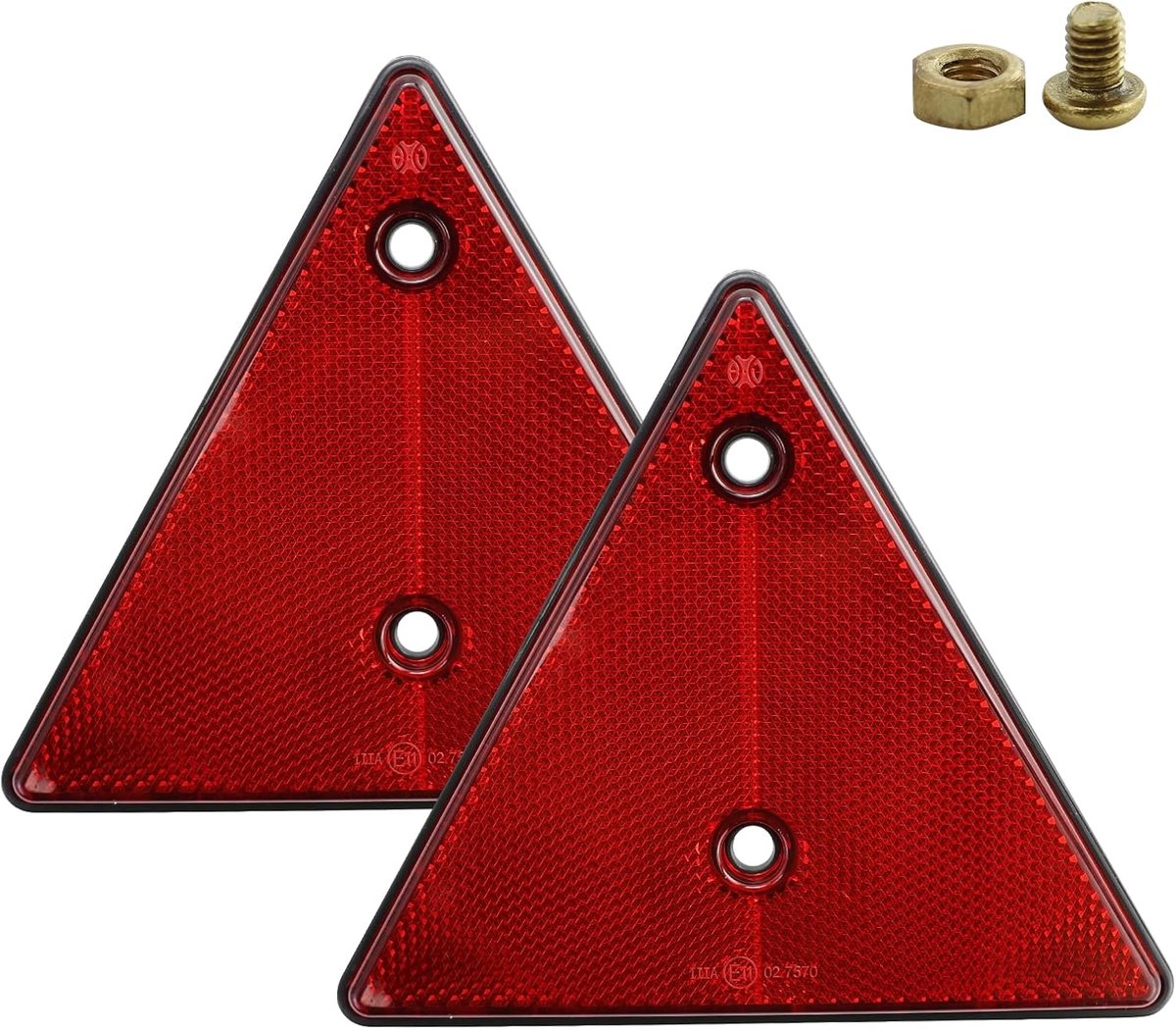 2 stuks hangers reflector driehoekig, standaard reflector voor aanhangers achter, driehoek achterlicht rechts links, achterlicht hanger driehoek gatafstand, E-getest (RED)
