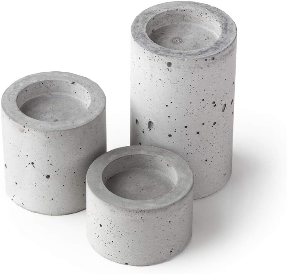 beton | beton kandelaar | handgemaakt product | natuurlijke beton kleur | drie stuks in set | duurzaam betonmix