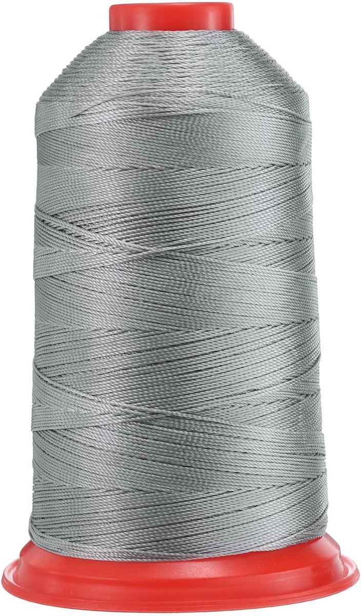 962 yards Bonded nylon naaigaren maat 630D/3 naai-zware duty nylon bekledingsgaren outdoor garen voor leer jeans en weefhandwerk machine DIY zilvergrijs