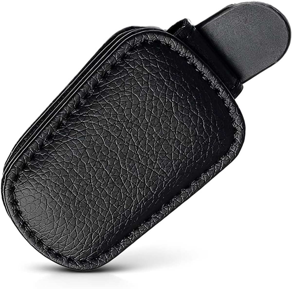 brillenhouder auto lederen clip visitekaartjes 10 cm x 4,5 cm zwart