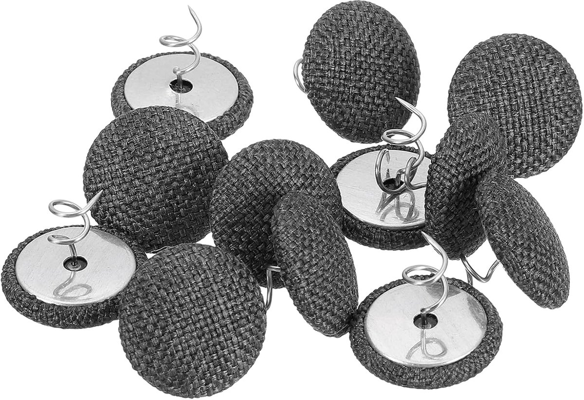 Twist Pin, 12 stuks bekledingsstiften, 20 mm, bedrockstiften, stoffen beklede knop-twist-pinnen voor plaid, bedrok, stoel, caddies, meubelhoes, grijs