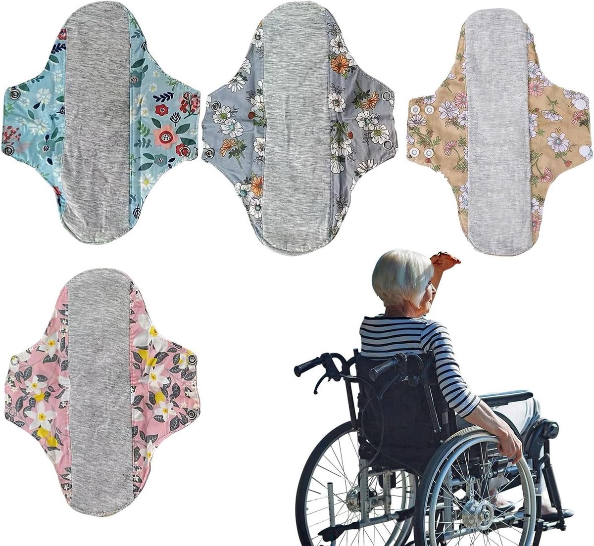 Herbruikbare Pads - Lekvrije Inlegkruisjes - Dagelijkse Hygiëne - Zachte Stoffen Constructie - 4 Stuks - Gemengde Kleuren