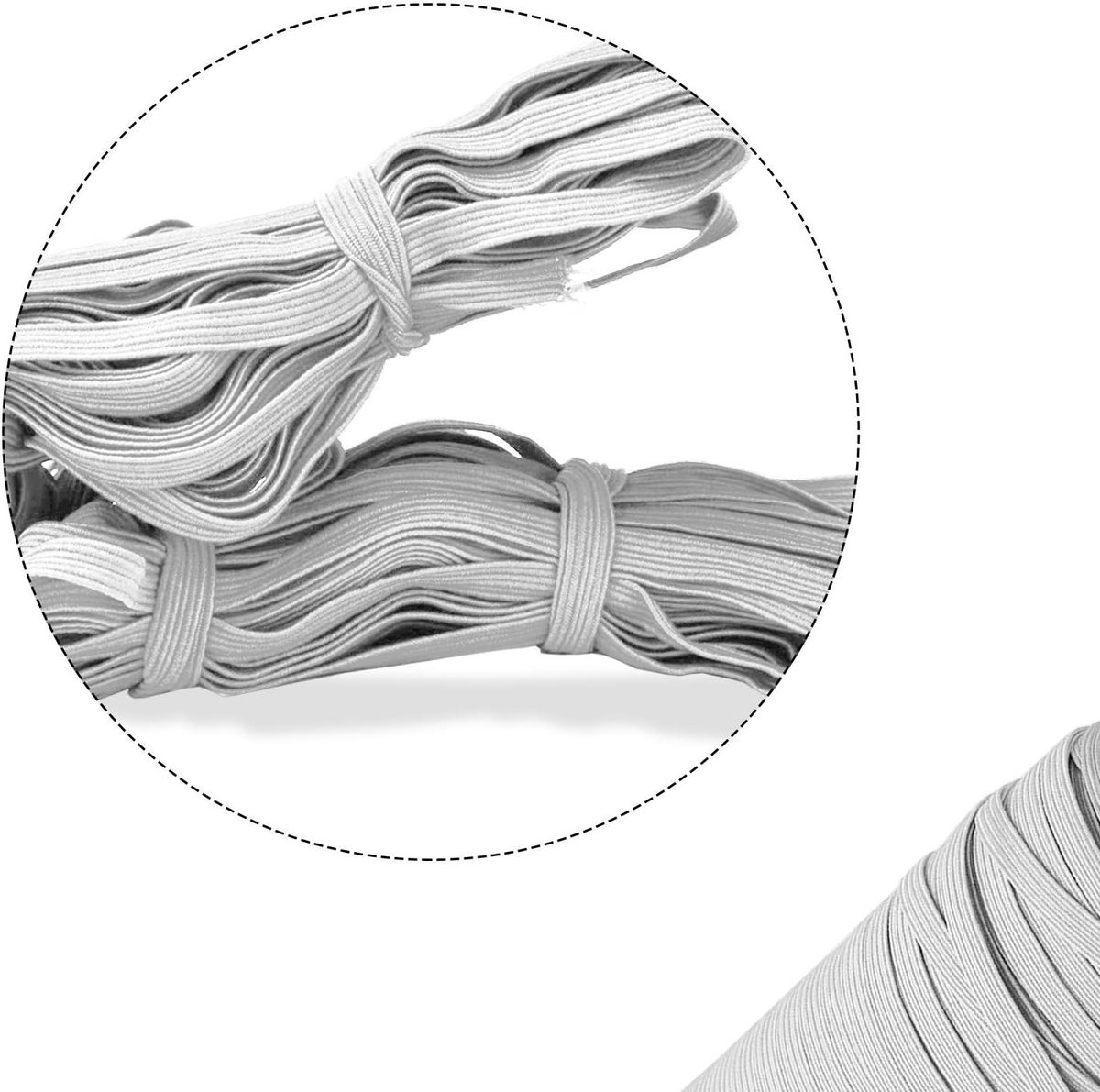 Elastisch Koord 5 mm - 10 Meter - Plat Naaielastiek - Rekbare Elastische Band voor Naaien, Knutselen en DIY-projecten