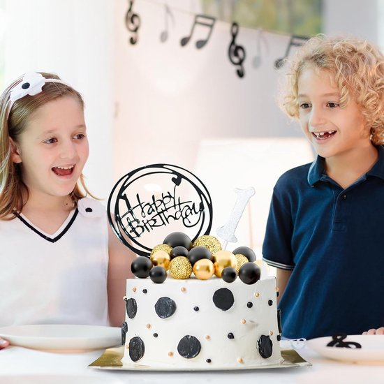 60 stuks, taarttoppers, mini-ballonnen, verjaardag, feest, babyshower (Glitter Zwart-Goud) — afbeelding 4