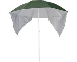 Strandparasol met panelen - Zonnescherm buiten - Genieten van de natuur - Airvention luchtcirculatie - 215 cm - Zandkleur