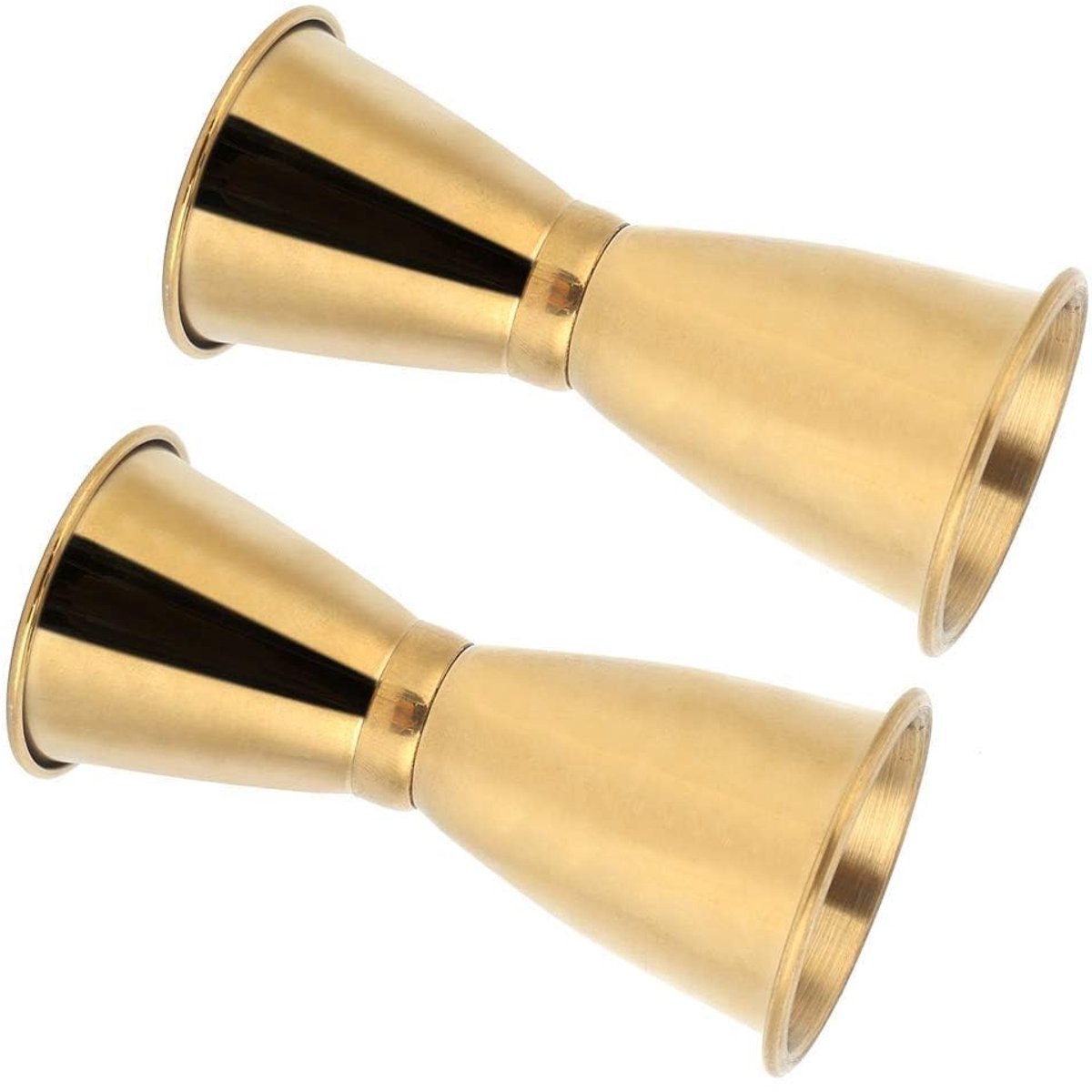 Jigger Roestvrijstalen Maatbeker, 2 Stuks Gouden Cocktail Jigger Wijnglas Ounce Cup Drink Vloeistof Meetinstrumenten voor Bartending Drink Metingen(L)
