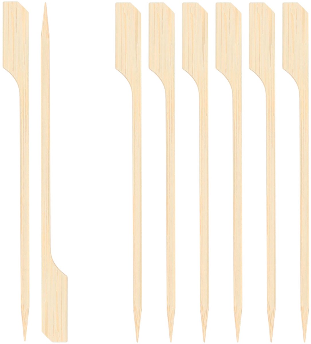 50, 100 en 300 stuks, bamboespiesen, biologische spiesen, grillspiesen, ideaal voor grills, barbecue, buffet, cocktails, fruit, snacks, knutselen, maten 12, 15, 20 of 25 cm.