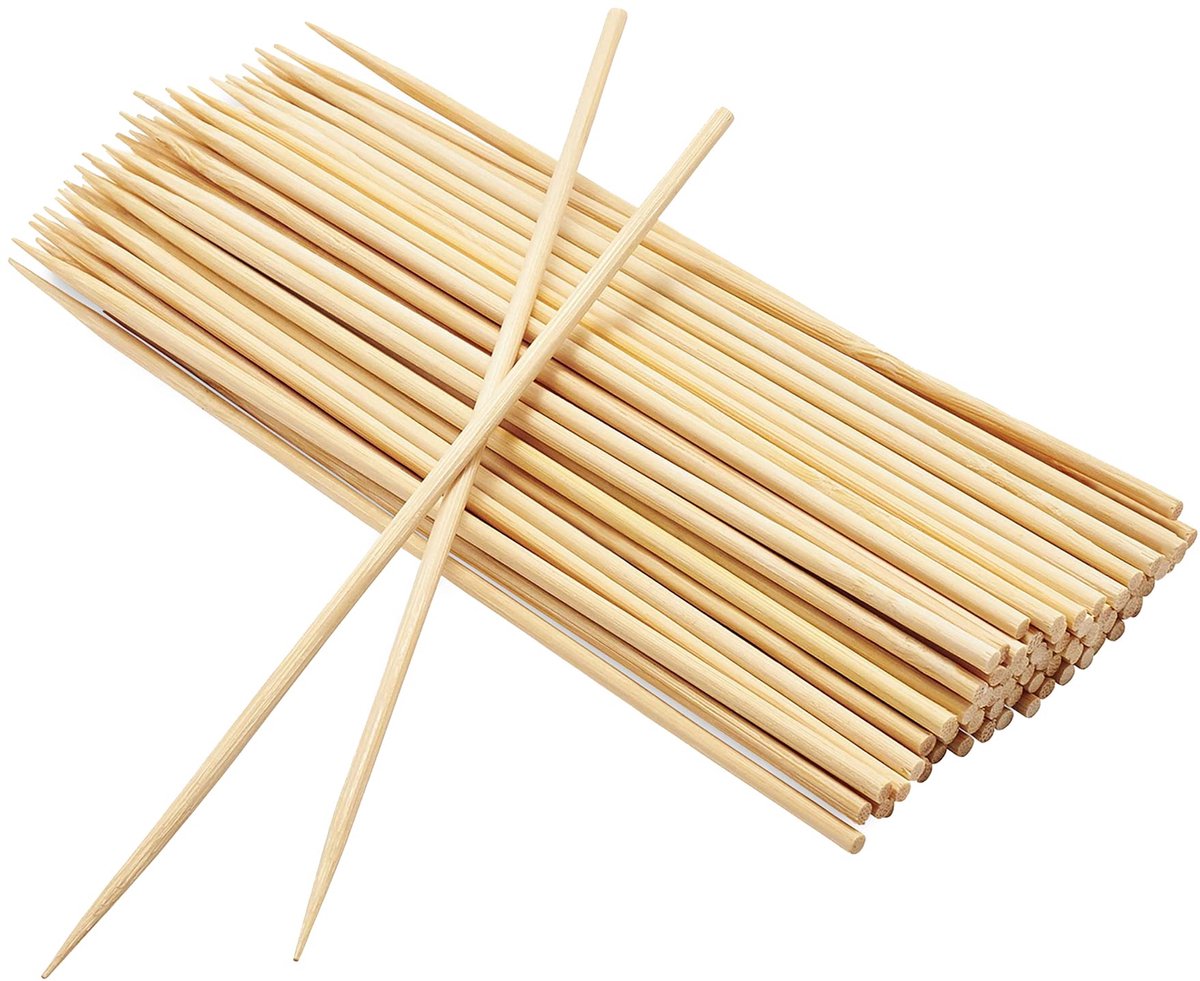 spiesen, 100, 200, 500 en 1200 stuks, bamboespiesen, grillspiesen, houten spiesen voor barbecue, buffet, fruit, kampvuur en knutselen, maten 10, 15, 20 of 25 cm.