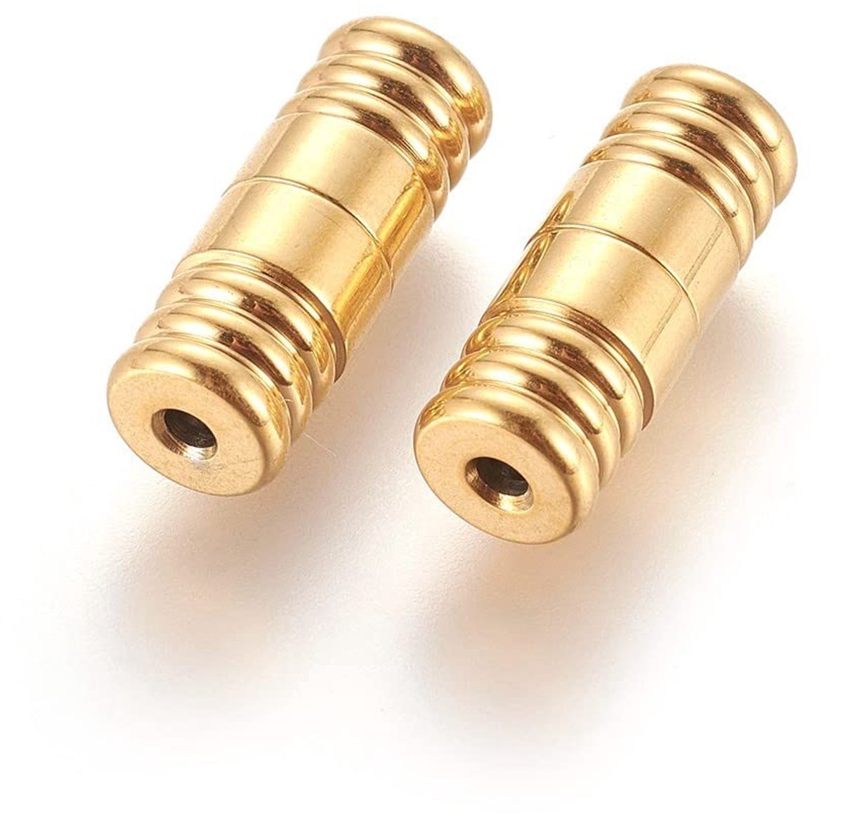 10 Stuks Gouden Schroefsluitingen 304 Roestvrij Staal Armband Sluitingen Kolom Sieraden Sluitingen 18mm Armband Connector Sluitingseinddoppjes Sieraden Bevestiging voor Armband Sieraden