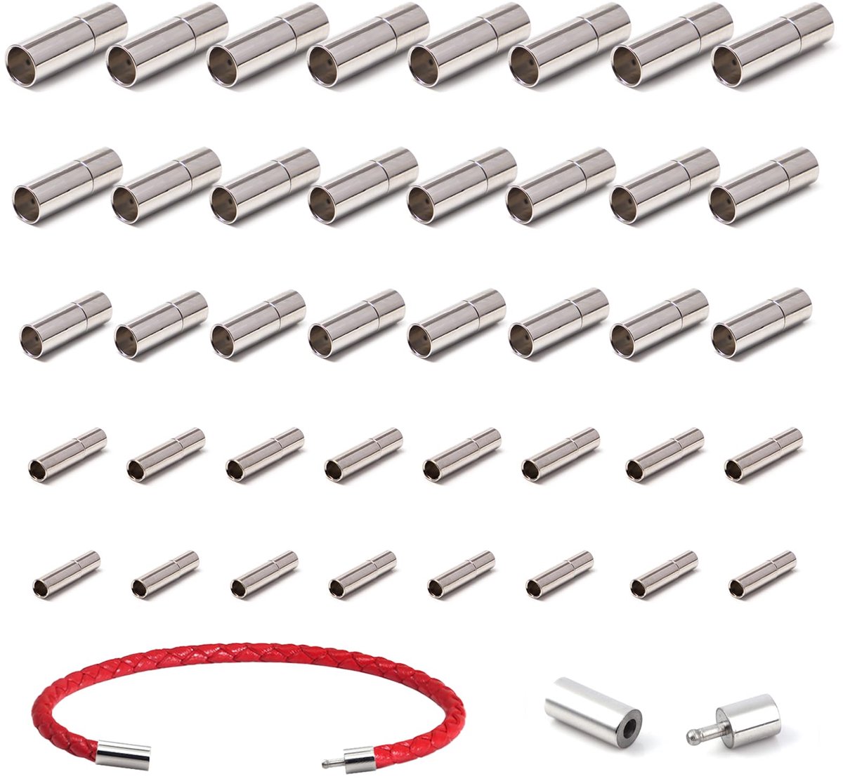 40 stuks touw armband sluiting koord eindkappen voor het maken van sieraden armband sluitingen en sluitingen ketting connector sluiting voor doe-het-zelf armbanden sieraden maken
