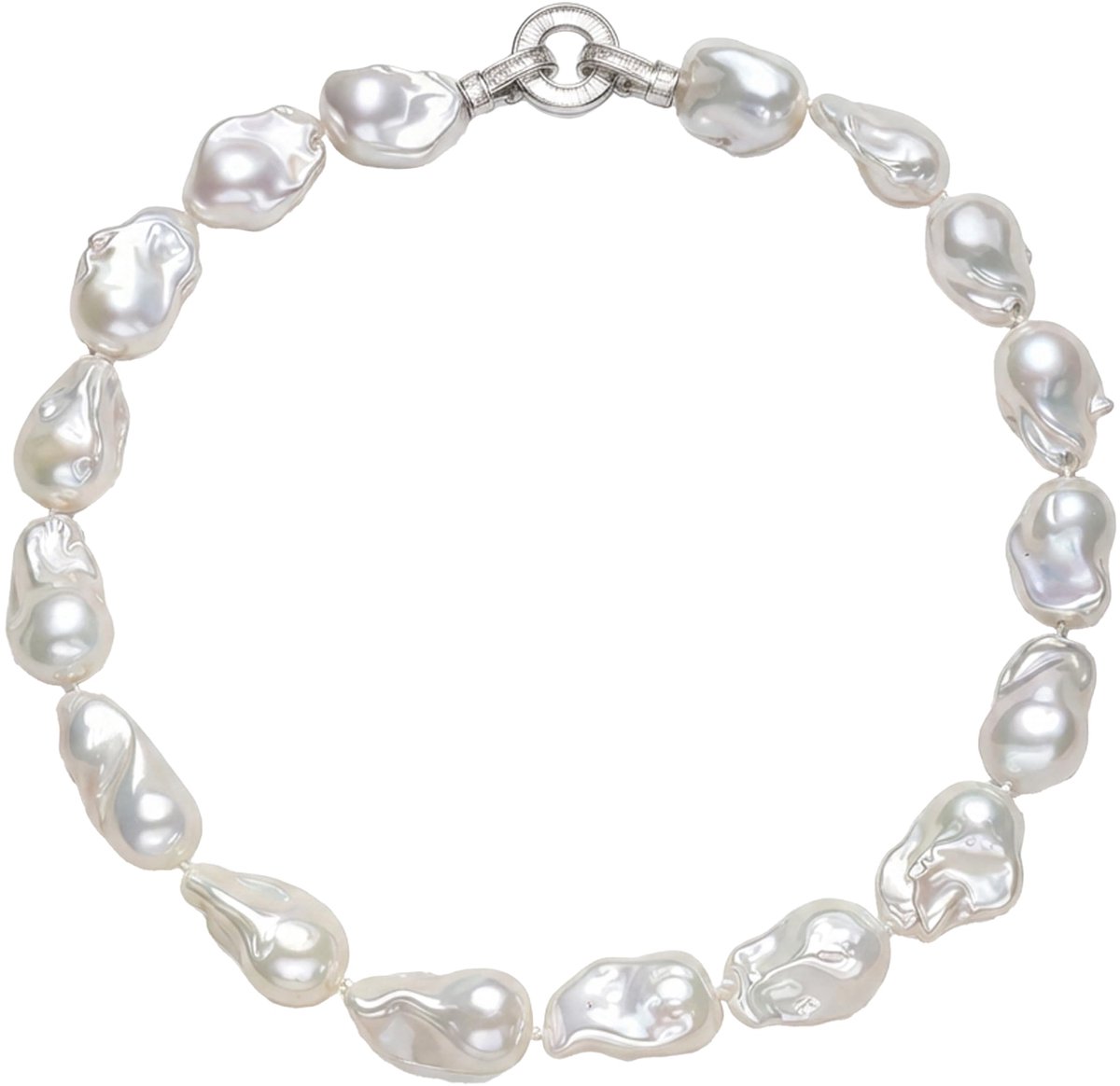 Ketting van echte zoetwaterparels 13-16 mm grote barokparels sieraden cadeau voor vrouwen elegante halsketting aan zilveren ketting luxe sieraden damessieraden