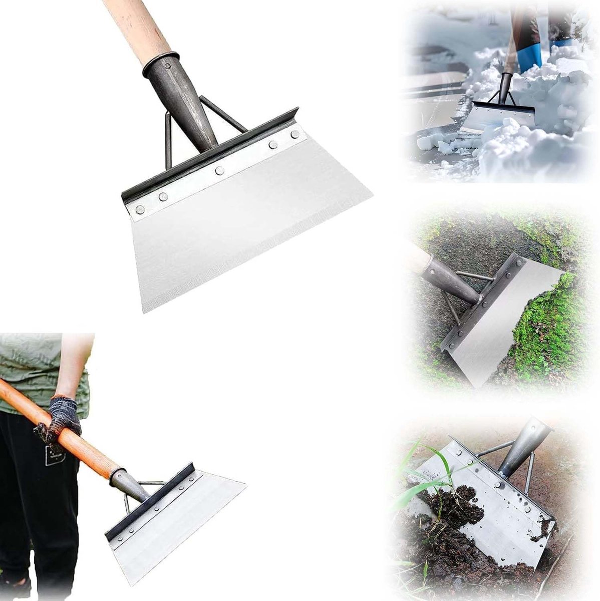 27 cm reinigingsschep, 1 stuks, multifunctionele reinigingsschep, high mangaanstaal, multifunctionele tuinschep, schep voor sneeuw, sneeuwschep, tuin, onkruid, tuinreinigingsschep