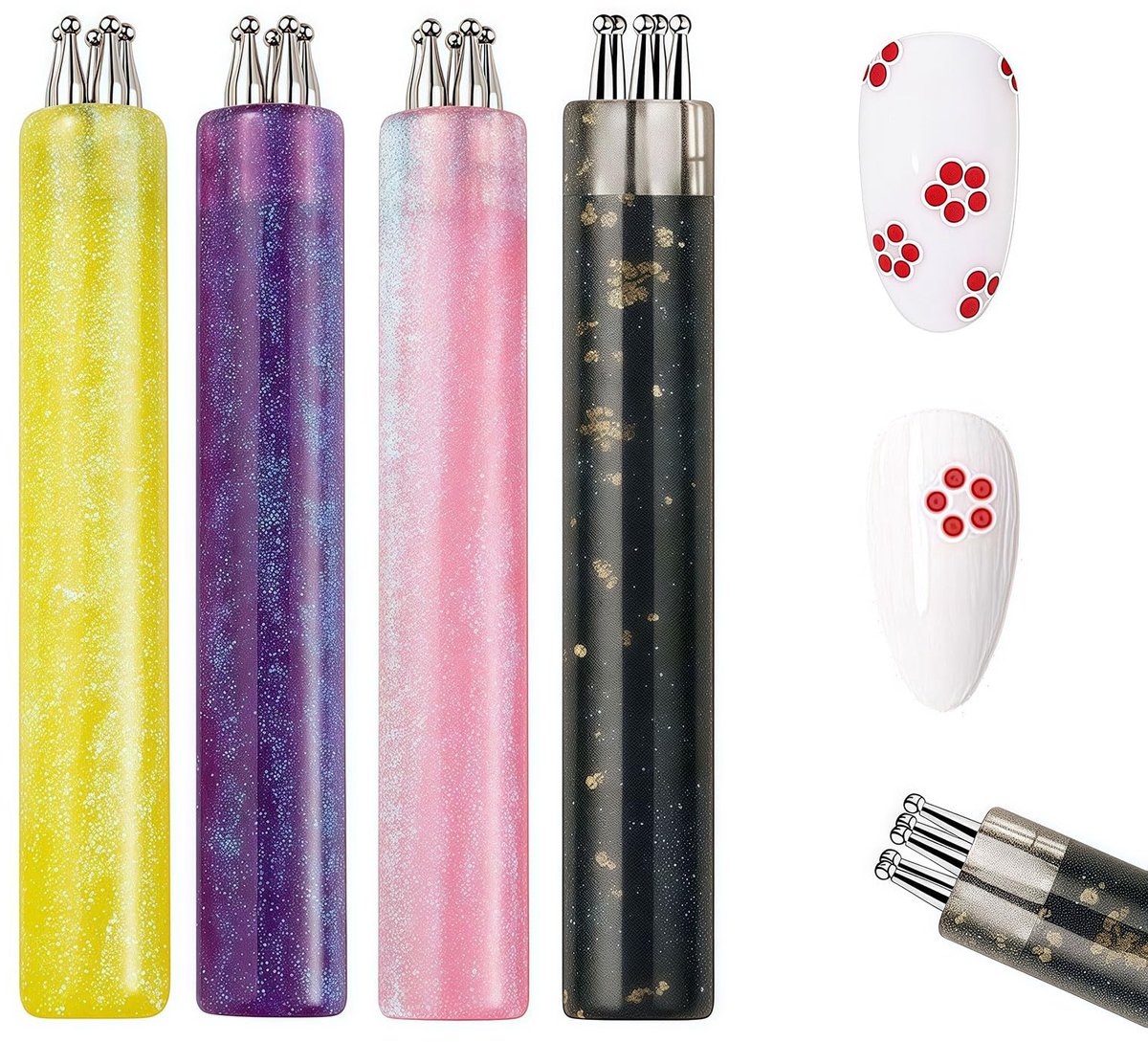 Dotting tool nageldesign nagellak stift, nail art marker met 0,18 cm roestvrijstalen punt, strass picker manicure gereedschap voor bloemen stippen DIY salon