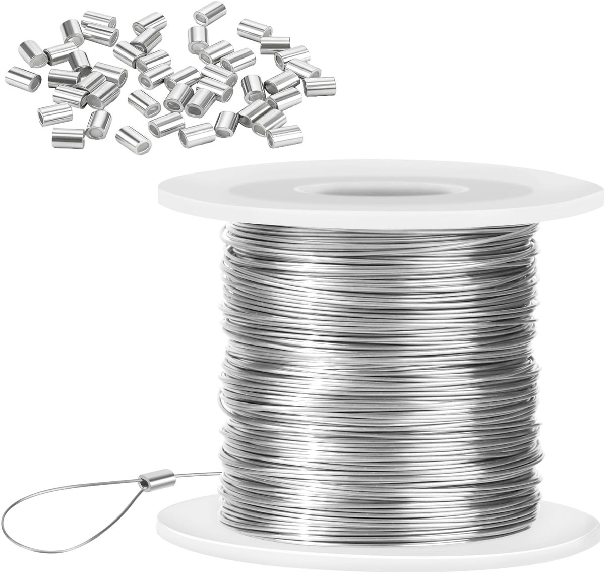 0,5 mm x 100 m staalkabel, fotolijst, ophangdraad, voor doe-het-zelfwerk, vissen, sieraden, vissen om op te hangen