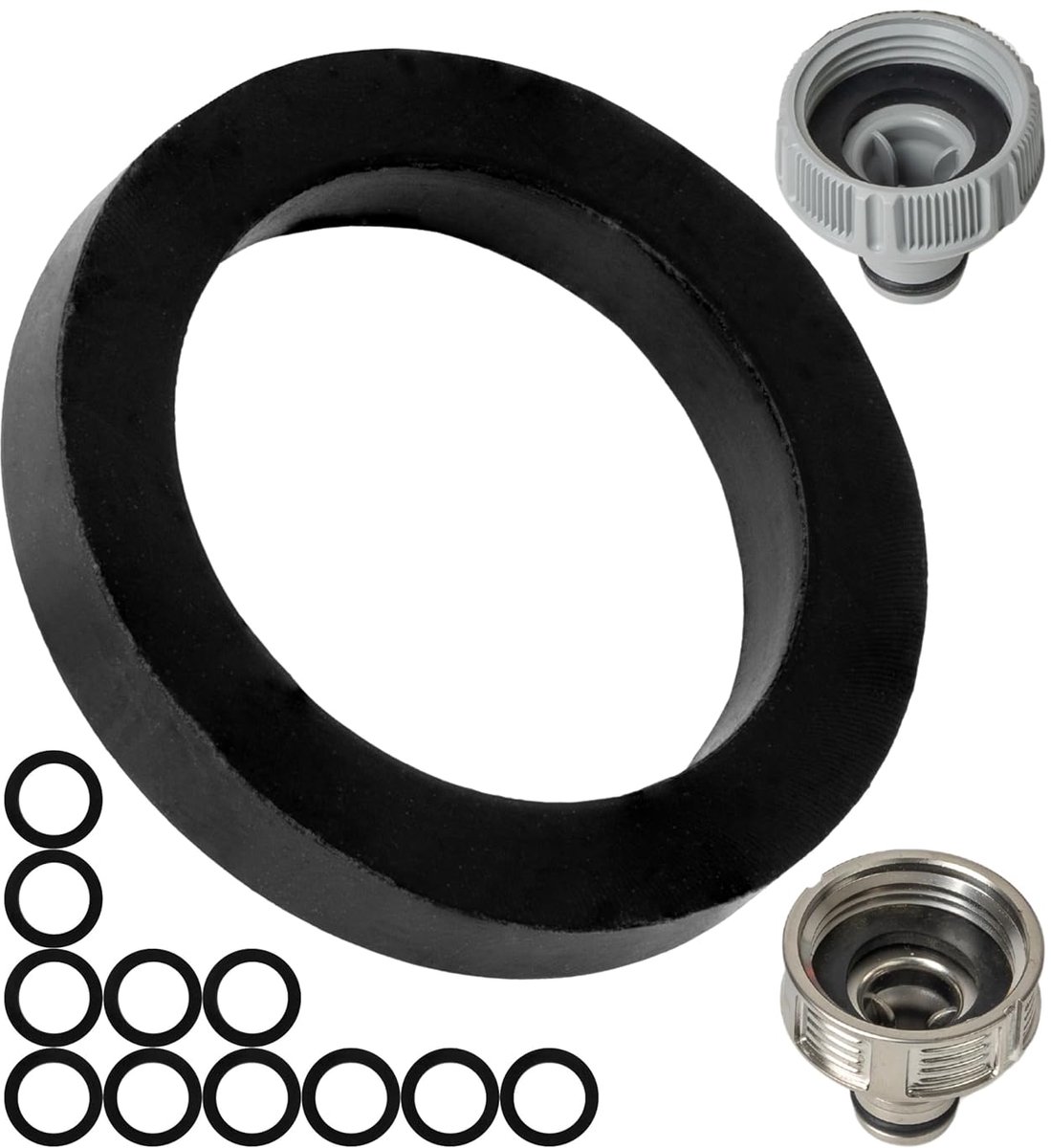 platte afdichtingsset, 12 stuks, voor tuinsysteemonderdelen G 1/2 inch, compatibel met Gardena kraanaansluitingen 21 mm, 18200, 18240, 1149, 949, siliconen, Ø 21 x 15 mm
