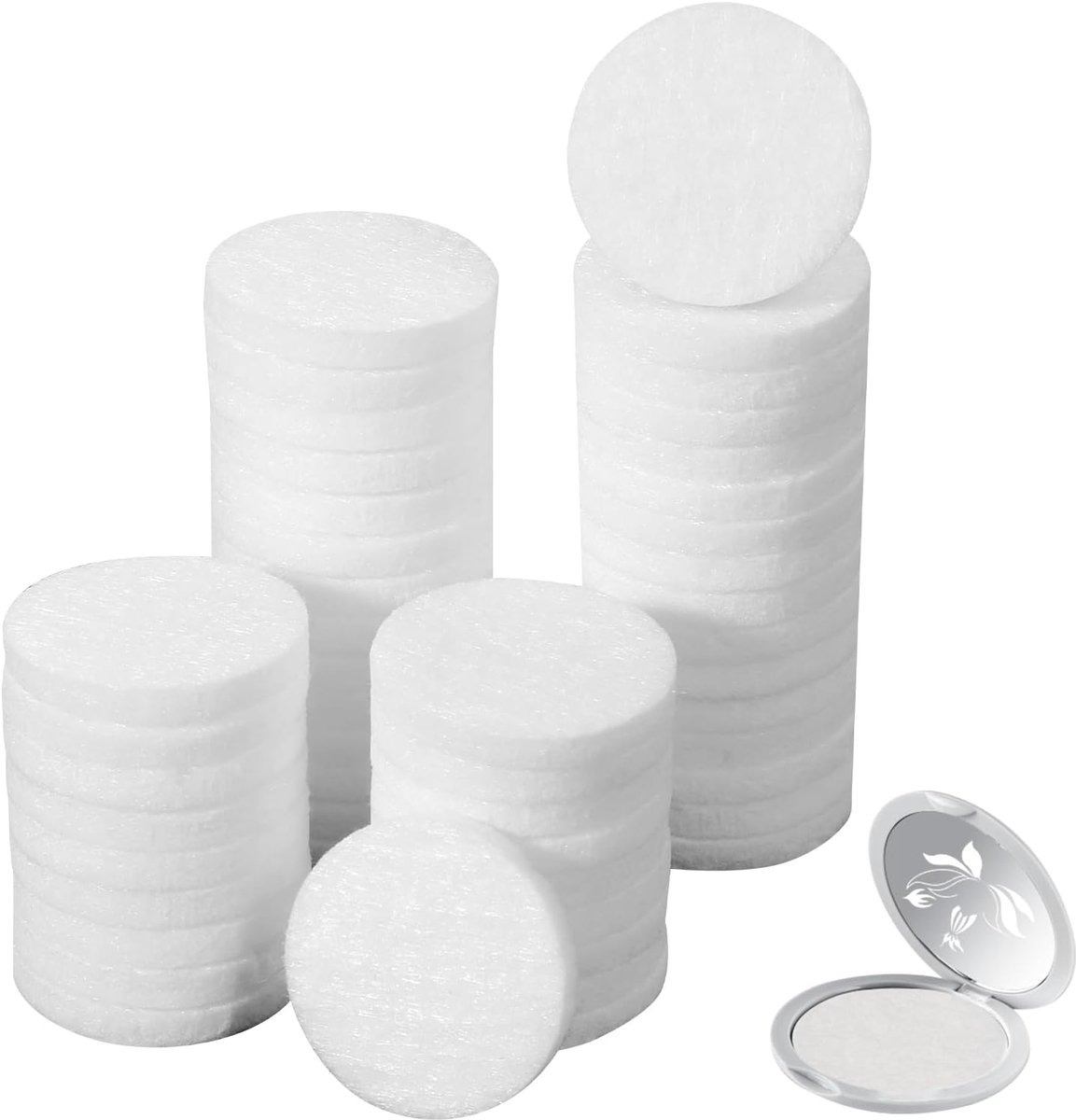 Navullingen, 100 Stuks 1 Inch Ronde Essentiële Olie Diffuser Pads Mini Microvezel Parfum Diffuser-Pad Ongeparfumeerd Pad voor Luchtbevochtiger Luchtreiniger Thuis Auto Insteek