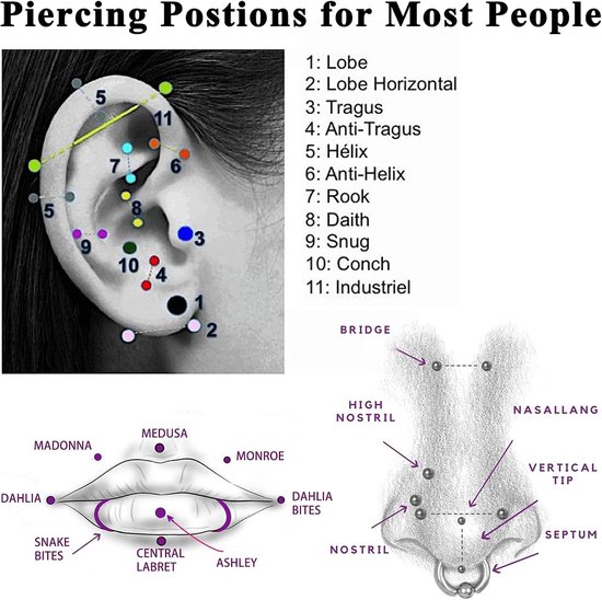 Labretstaafjes van G23 titanium, lippiercing, sieraden, geen schroefdraad, Medusa-piercings, Monroe, lipstaafje, neusstuds, neuspiercings, conch, tragus, helix, 2 stuks — afbeelding 3