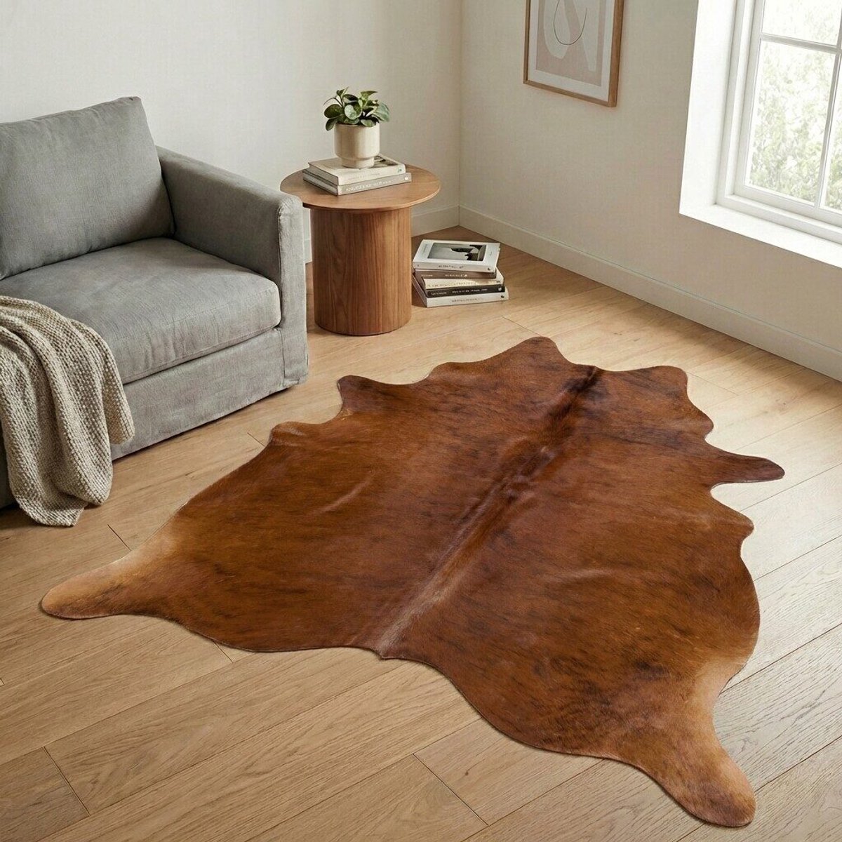 Koeienhuid Vloerkleed - Effen-solid - 215 x 186 cm - Koeienkleed / Koeienvel / Dierenvel / Dierenhuid / Koehuid Tapijt