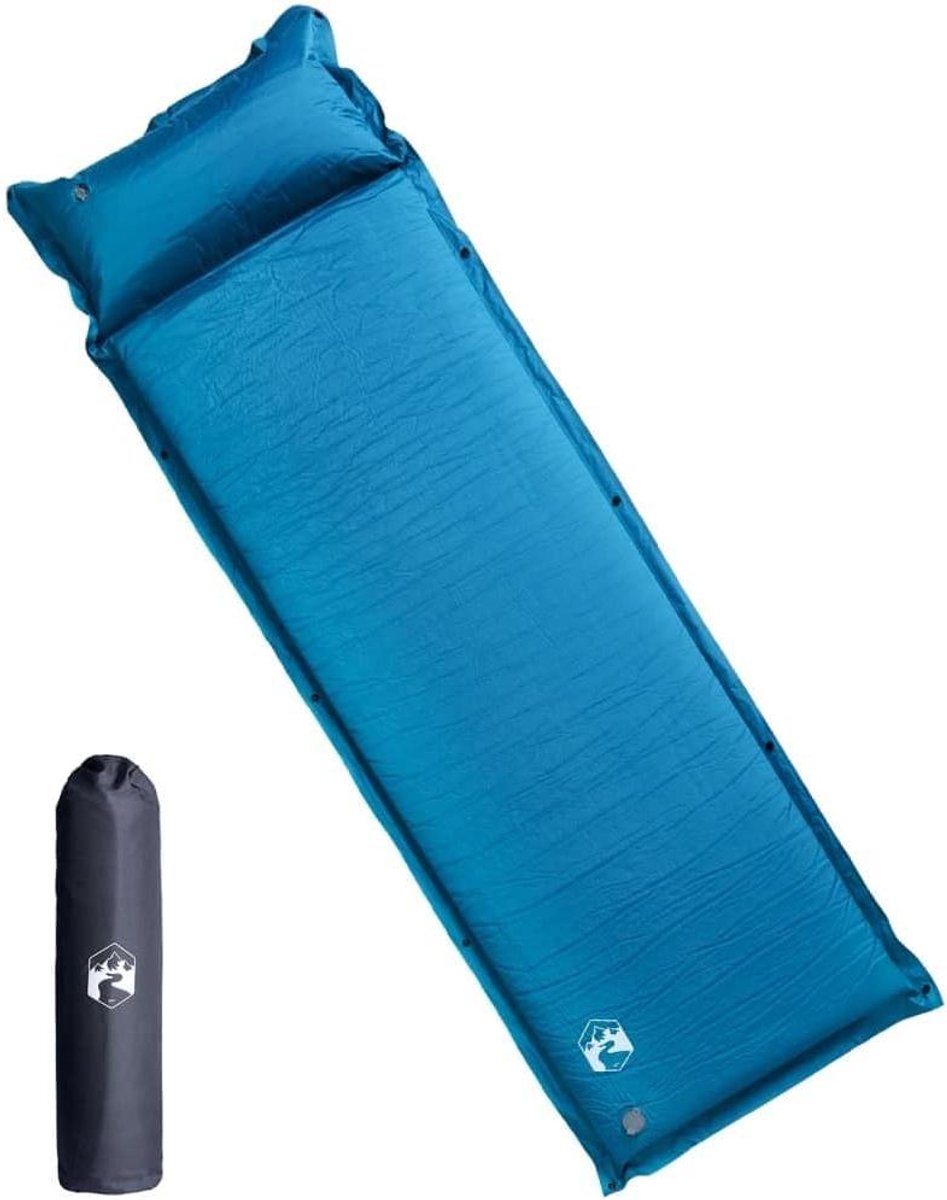 Zelfopblazend Campingmatras - Slaapmat Outdoor - Kamperen en Trekking - Ingebouwd Kussen - 190 x 64 x 3 cm - Turkoois