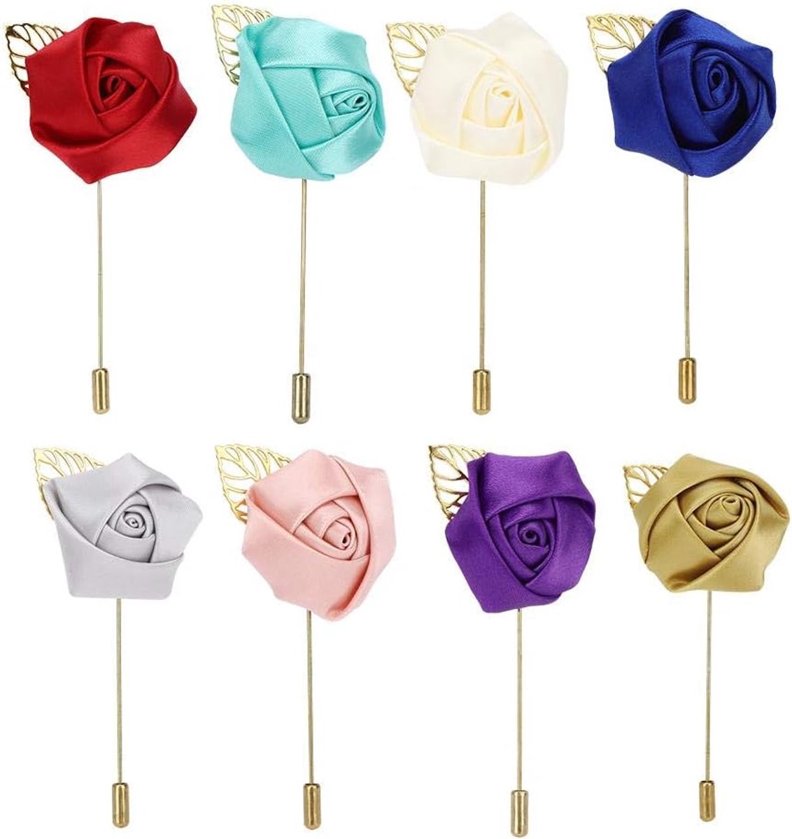 8 Stks Corsage, handgemaakte Rose Flower Lady Men Broche, voor Wedding Party Prop Decoratie