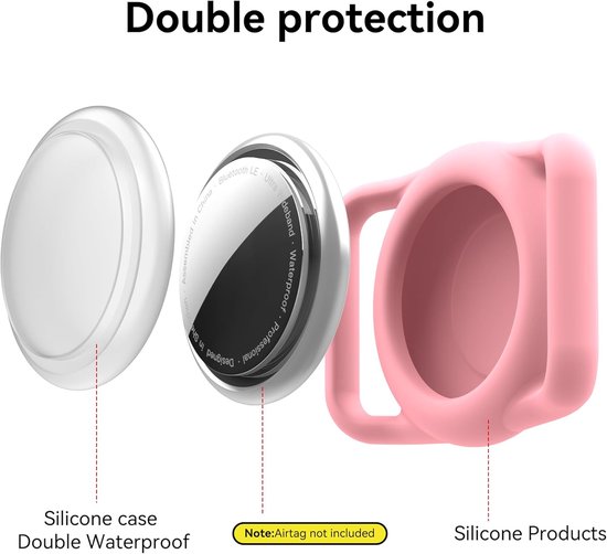 voor Apple Airtag hondenhalsband, 2 stuks waterdichte luchttag kattenhalsband, zachte siliconen Airtag-hoes voor honden en katten, voor Apple Air Tag-houder voor halsband -Past ≤ 1,2 inch — afbeelding 3