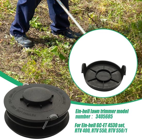 GC-ET 4530 vervangende spoel voor Ein-hell GC-ET rtv 400, 550, 550/1 grastrimmer, 10 m lang, 2 mm diameter — afbeelding 2