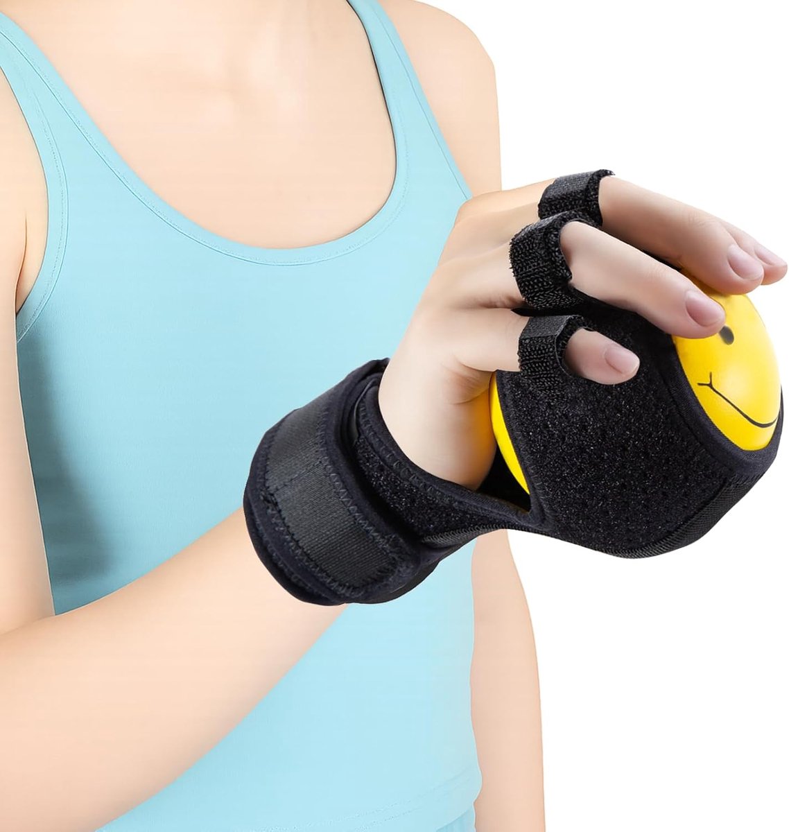 1 x handtrainer, vingerscheiding met vijf vingers, handtrainer met balrevalidatie, greeptrainer voor revalidatie en - ShopVlot