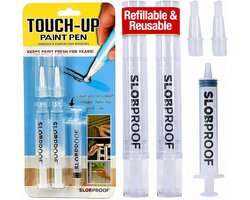 SnelShoppen - Slobproof Touch-Up Verfpennen - Hervulbare Penseelpennen voor Muren, Ramen, Hout - Vulbare Verfpennen voor Nauwkeurige Kleurmatching met