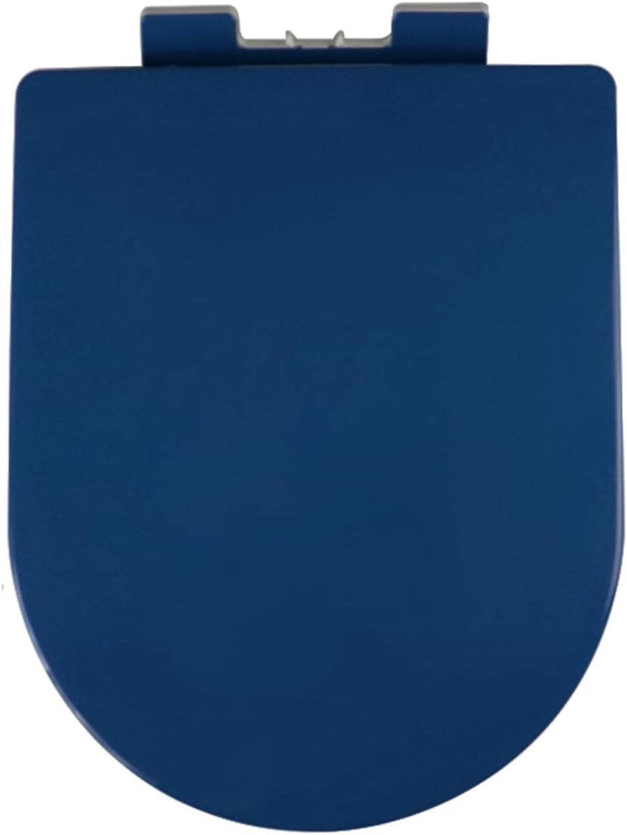 D-vormige toiletbril - WC-bril met sluiting - Badkamer verbeteren - Soft Close mechanisme - 445 x 36 cm - Marineblauw