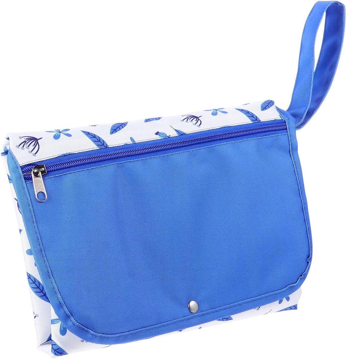 Luierverschoonmat - Aankleedkussen baby - Onderweg verschonen - Inclusief polsband - 62 x 52 cm - Blauw