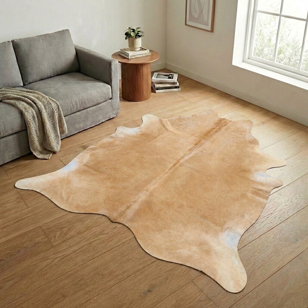 Koeienhuid Vloerkleed XXL (Extra Groot) - Effen-solid - 241 x 223 cm - Koeienkleed / Koeienvel / Dierenvel / Dierenhuid / Koehuid Tapijt