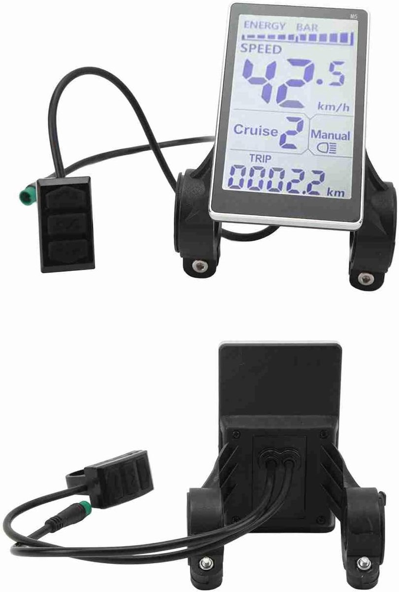 SnelShoppen - Universele Elektrische Fiets LCD-meter - 5-pins 24V-60V E Scooter M5 LCD-scherm - Fietscomputer Scooter Display Accessoires voor 31,8-22