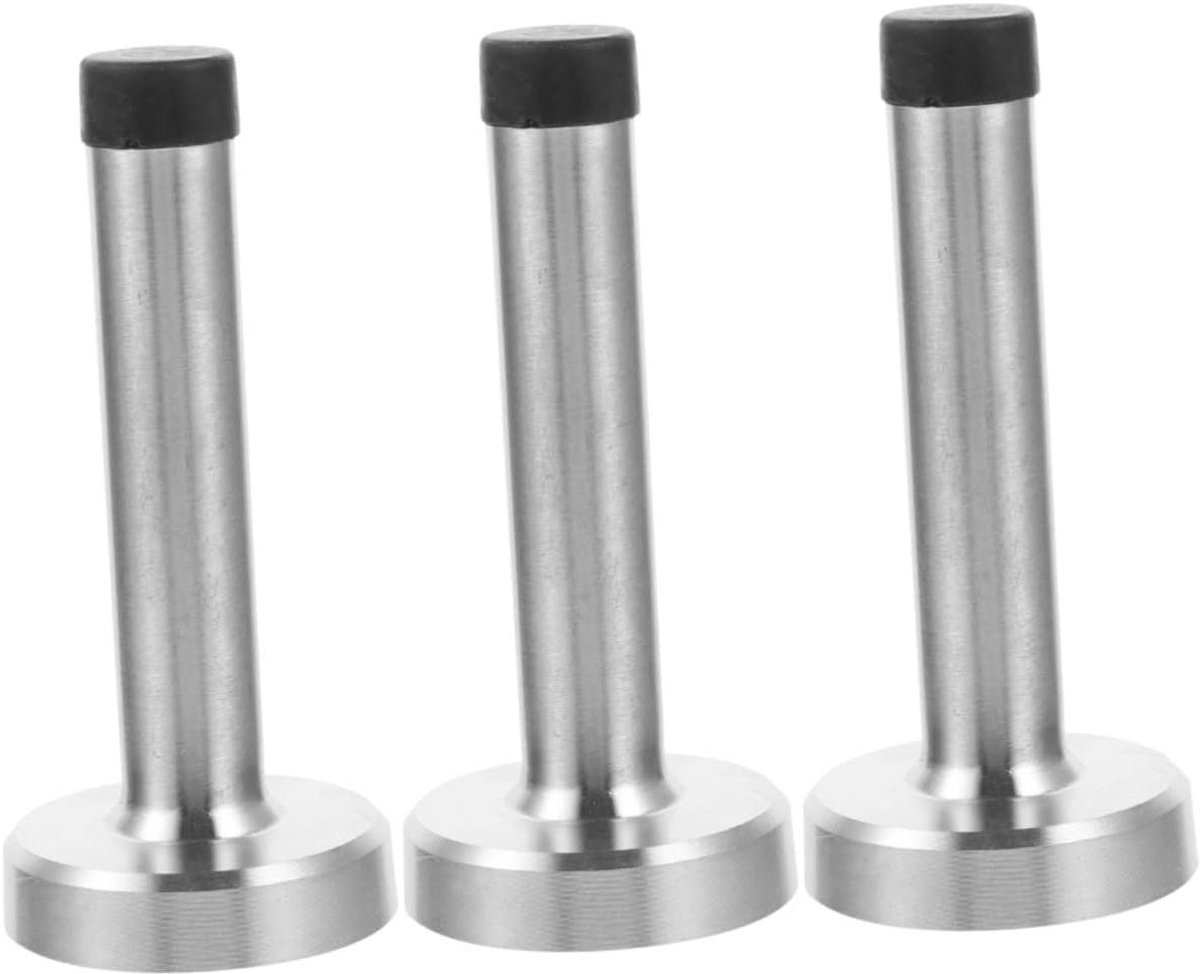 Deurstopper Set - Deurvastzetter Roestvrijstaal - Voorkom Muurschade - Weerbestendig Geluidsdempend - 3 Stuks - Zilver