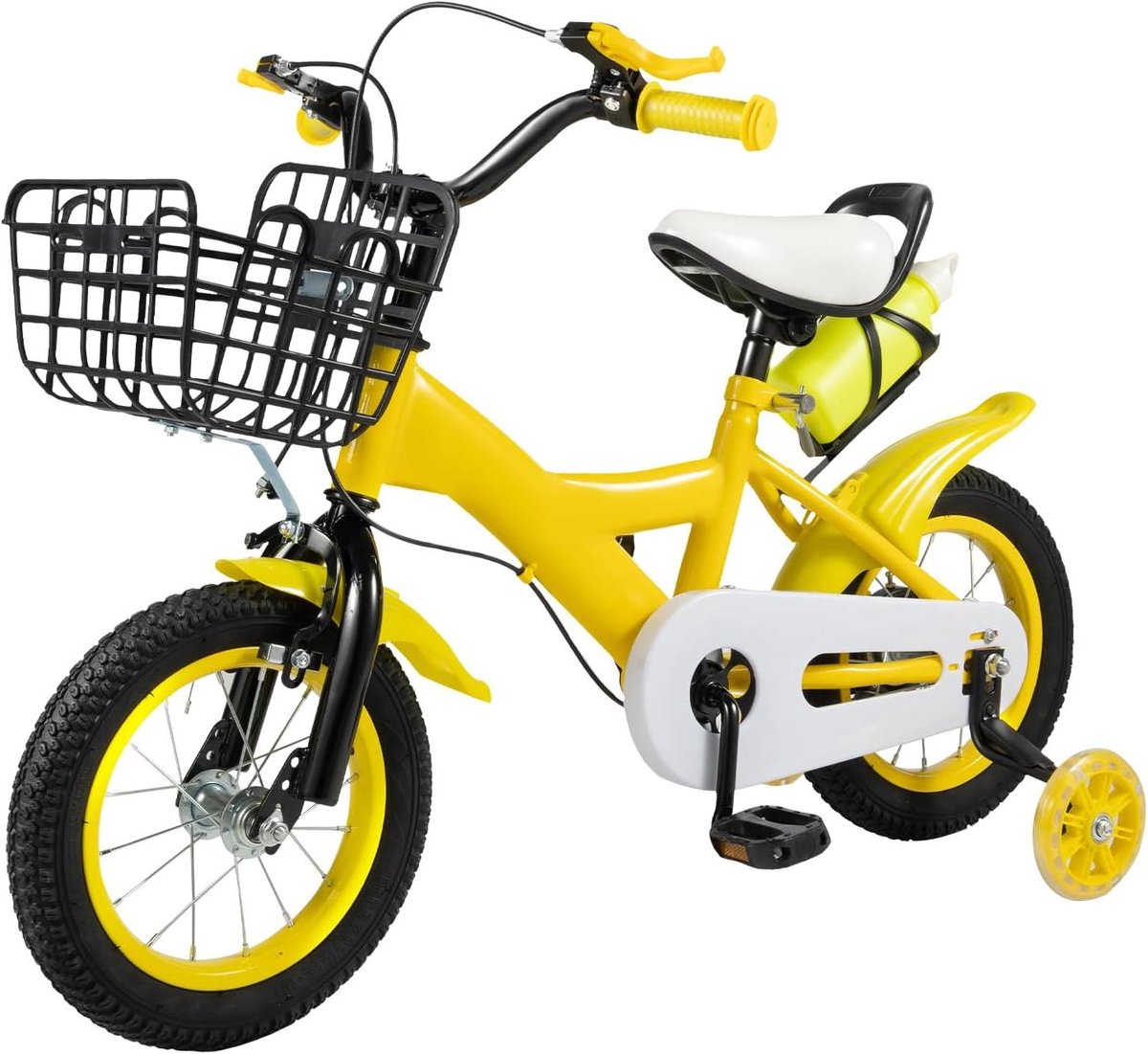 Kinderfiets Loopfiets Leren Fietsen Veilige Driehoekstructuur 12 inch Geel