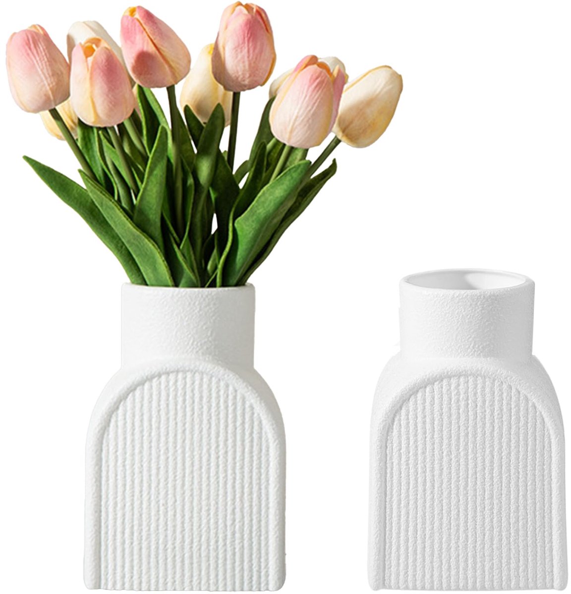 Plastic Vazen - Bloemen Vazen - Woondecoratie - Onbreekbaar Ontwerp - 155 cm hoog - Wit