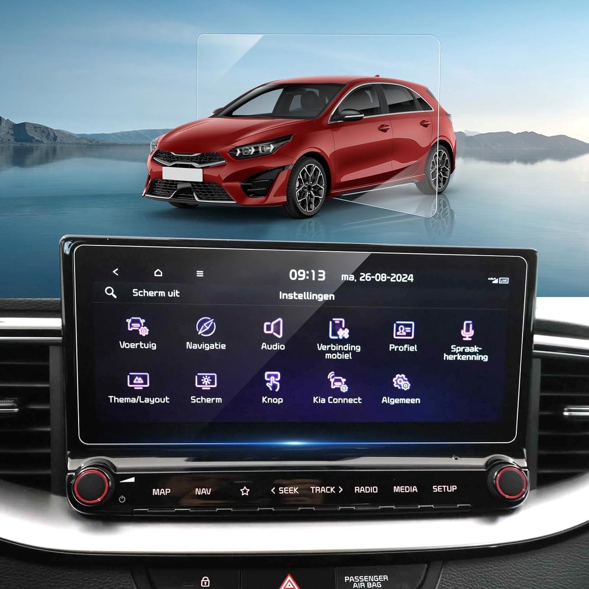 Screen Protector 10.25 Inch Navigatiescherm 9H Krasbestendig Tempered Glass HD Helder Accessoires voor Auto