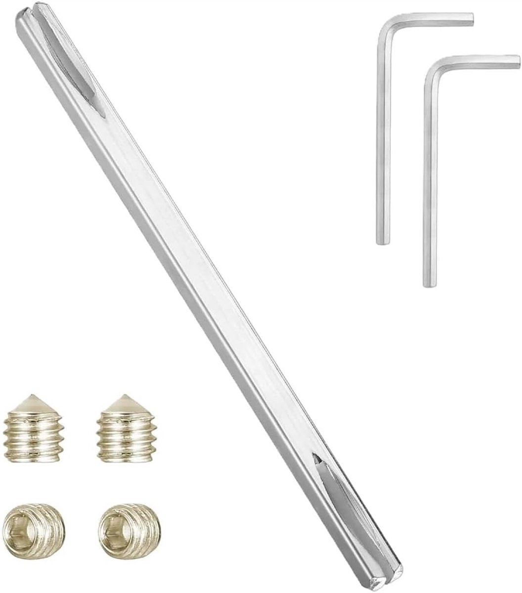 Drukstift voor Deurgrepen – Vierkant, 8 mm x 120 mm, Met 4 Stuks M6 Binnenzeskantbouten, Geschikt voor Deurkrukgarnituur