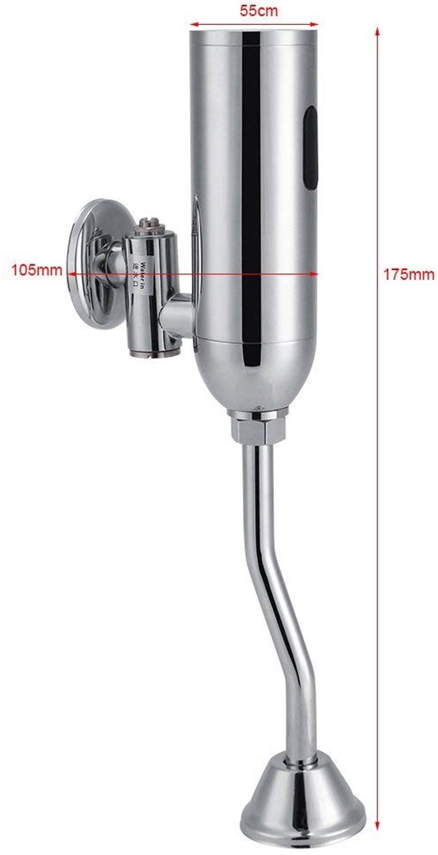 Dailygoods- Toiletspoeler Automatische Sensor - Waterbesparend - Hygiënisch - Eenvoudig te installeren - Messing & Chroom - Detectiebereik 30~100cm - Urinaal