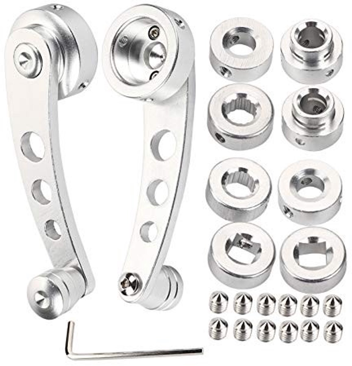 Dailygoods- Raamkrukhandvat 2 Stuks - Lichtgewicht Legering - Uniek Ontwerp - Geschikt voor Klassieke Auto - Duurzaam - Eenvoudig te Installeren - Raamslinger