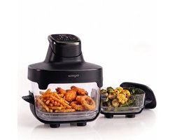 Seeger ClearFry - Glazen Airfryer - 6 Programma's - PFAS-Vrij - 60°C Tot 200°C - 2.5L + 4.5L Glazen Containers - Zwart