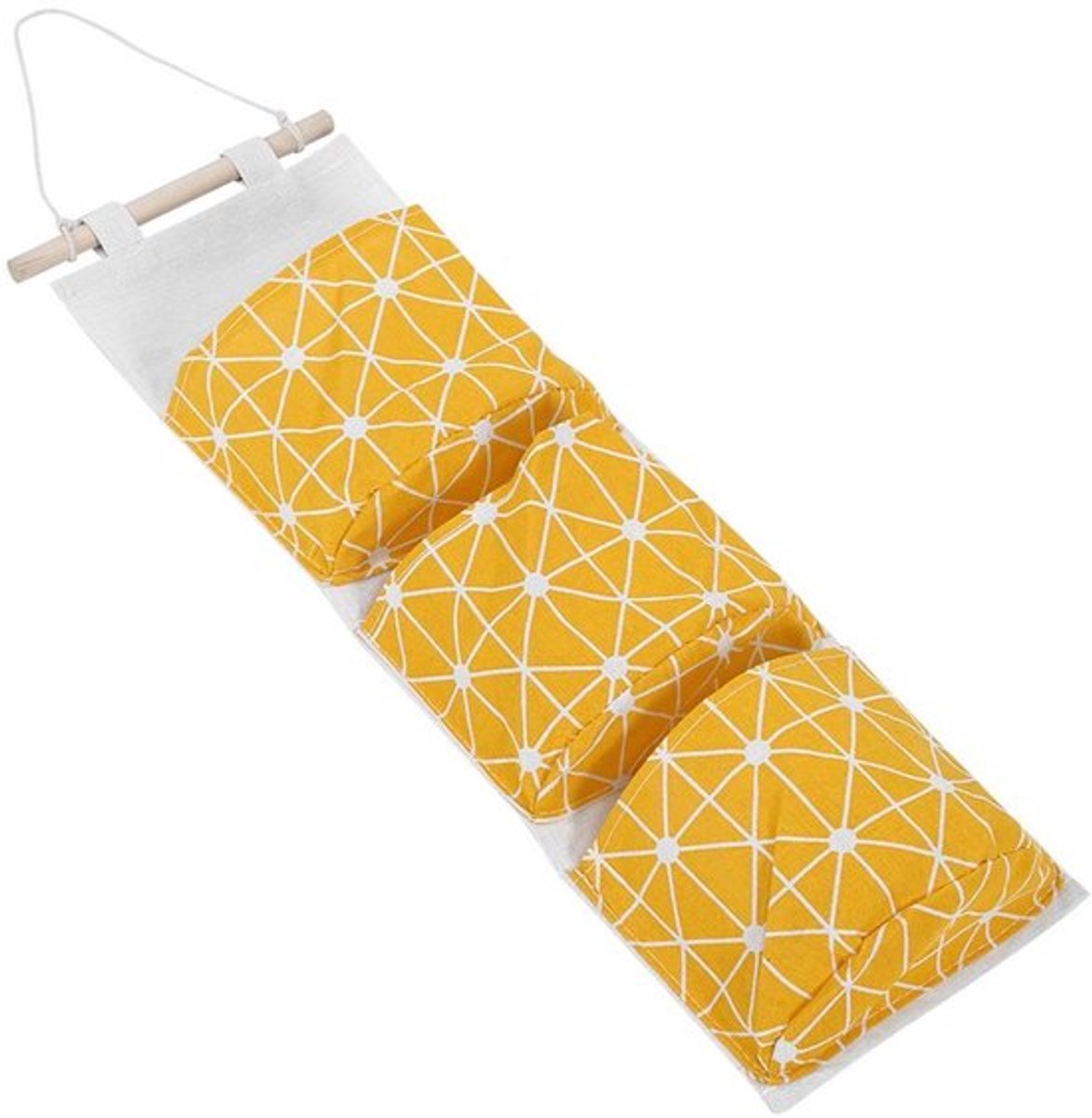 Dailygoody - Hangende Opbergtas - Organizer voor Muur - Geel - 3