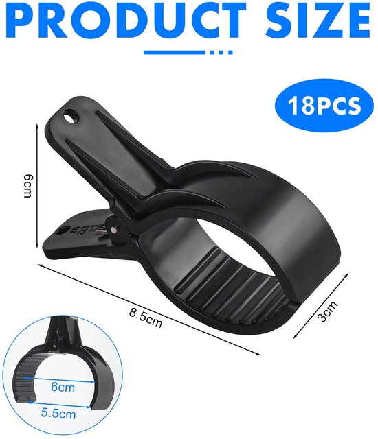 Stuks zwembadafdekkingsklemmen, klemmen, sterke klemveer, siloplanepiscine, winteraccessoires (zwart, S — afbeelding 4