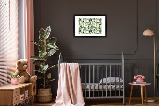 Affiche avec cadre Noël - Plantes - Gui - 60x40 cm - Décoration de Noël - Décoration de Décorations de Noël - Décoration de Noël Salon