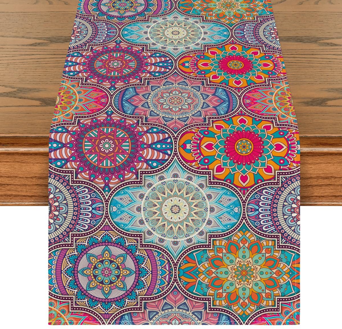 Tafelloper Boho Vintage, geometrische Marokkaanse mandala tafelloper, keuken, eettafel, bruiloft, banket, decoratie, vakantie, party decoratie, 40 x 300 cm